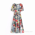 Womens Summer Floral Floral Print Long Dress